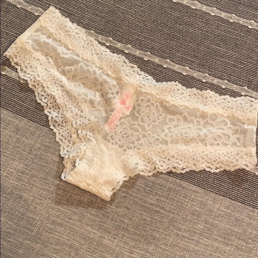 VS Pink White Lace Panties
